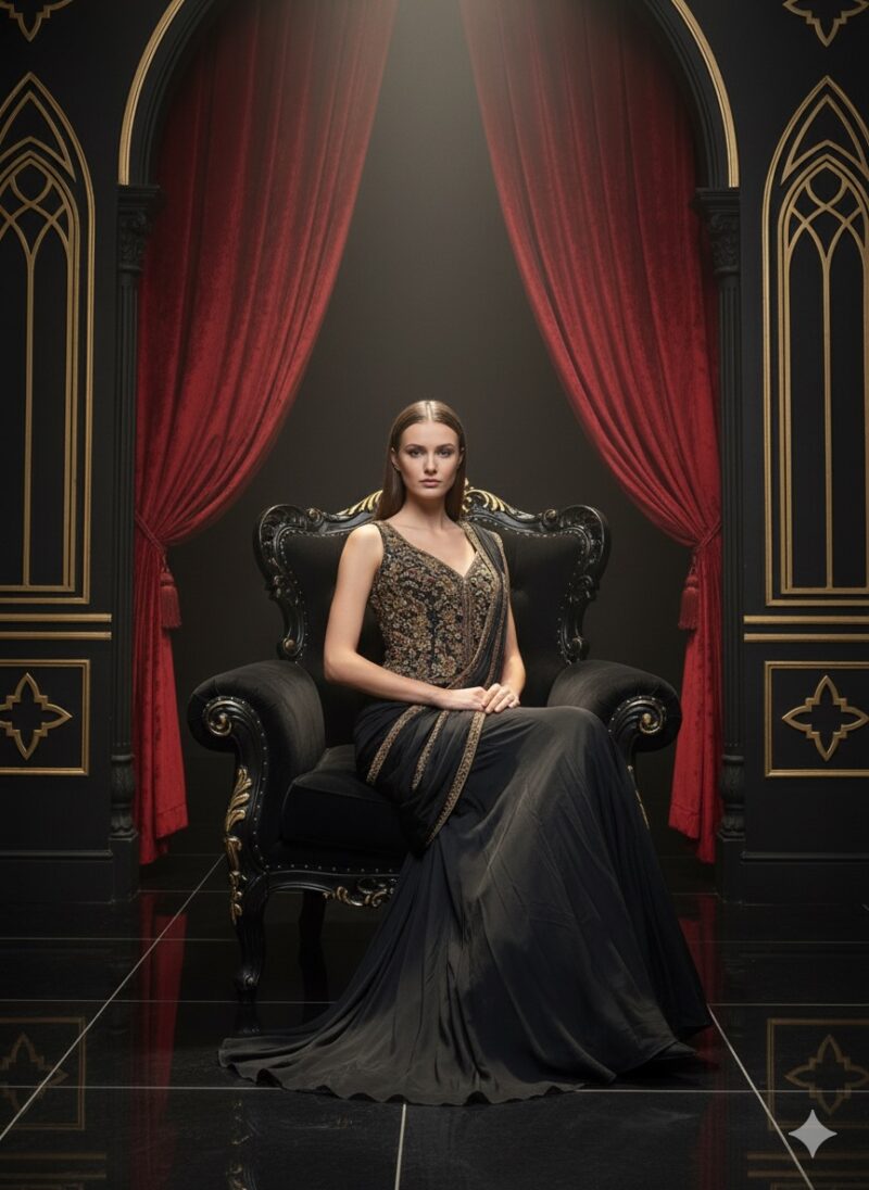 Midnight Royal Drape Saree