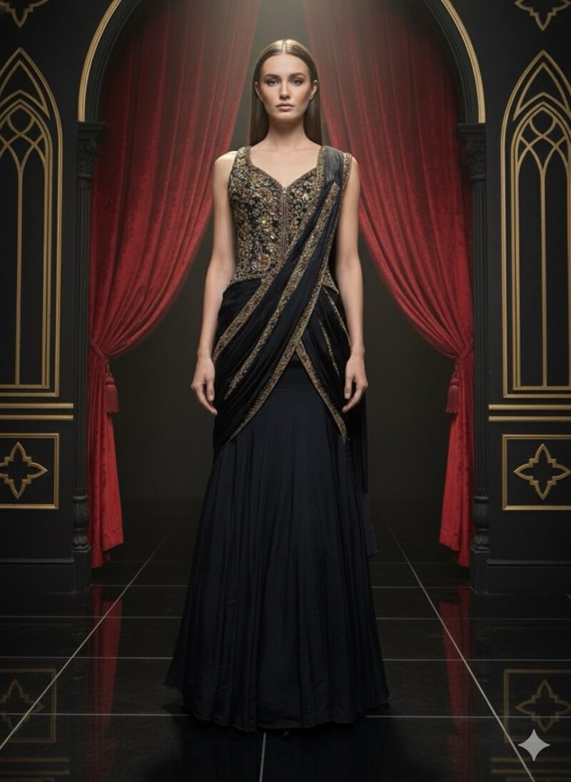 Midnight Royal Drape Saree