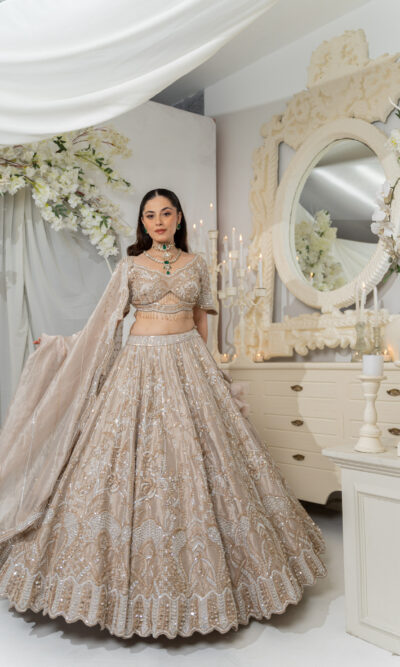 Ethereal Champagne Gold Lehenga