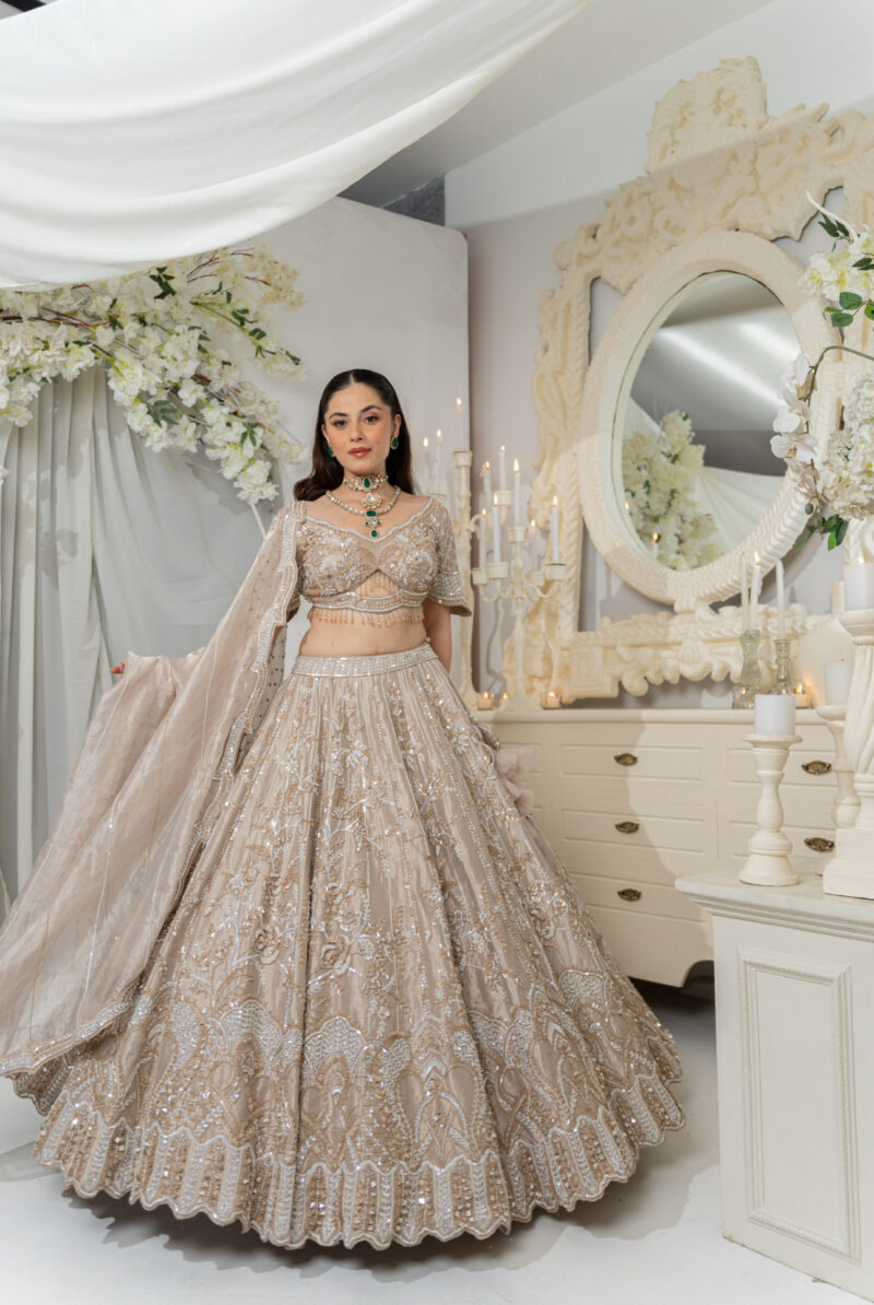 Ethereal Champagne Gold Lehenga