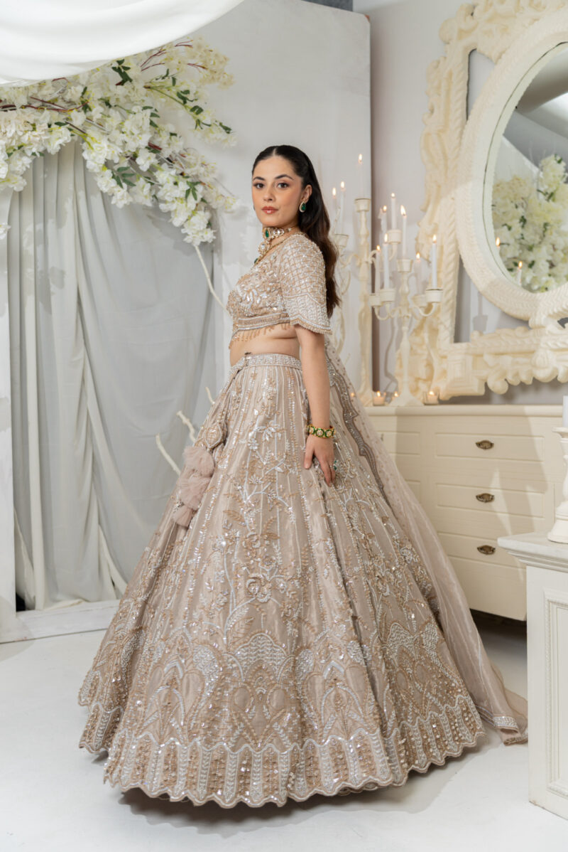 Ethereal Champagne Gold Lehenga