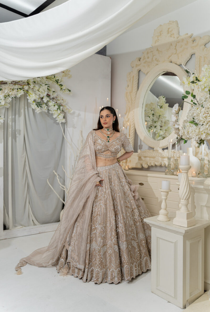 Ethereal Champagne Gold Lehenga