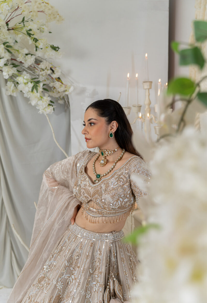 Ethereal Champagne Gold Lehenga