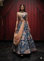 Regal Navy Bloom Wave Lehenga