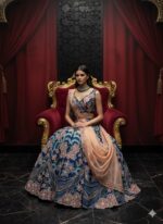 Regal Navy Bloom Wave Lehenga