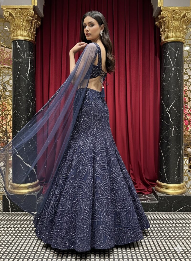 Royal Navy Embellished Lehenga