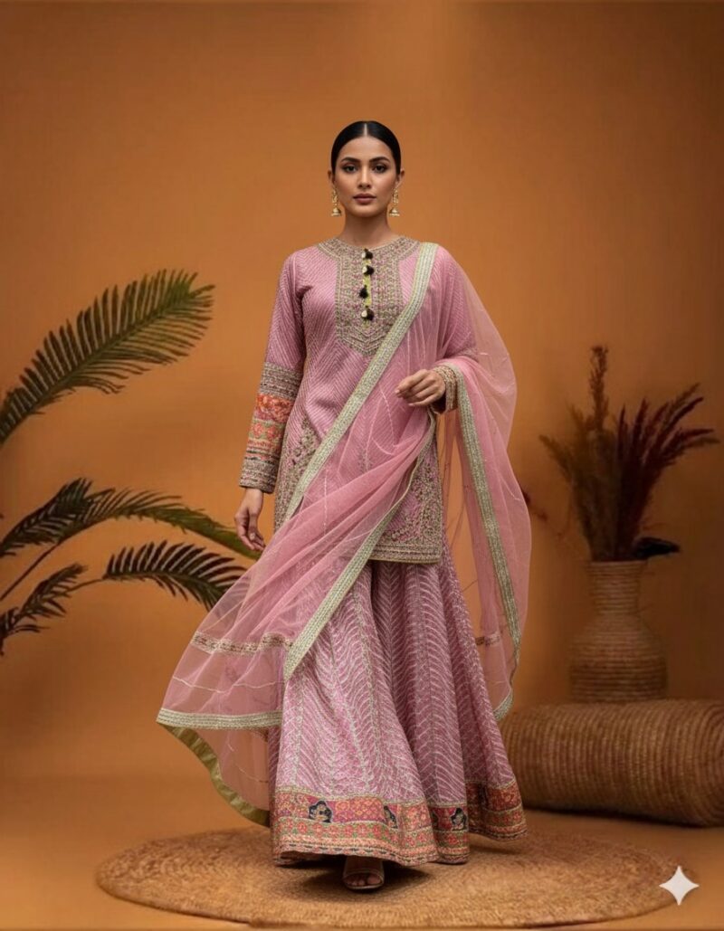 Blush Pink Sharara Set