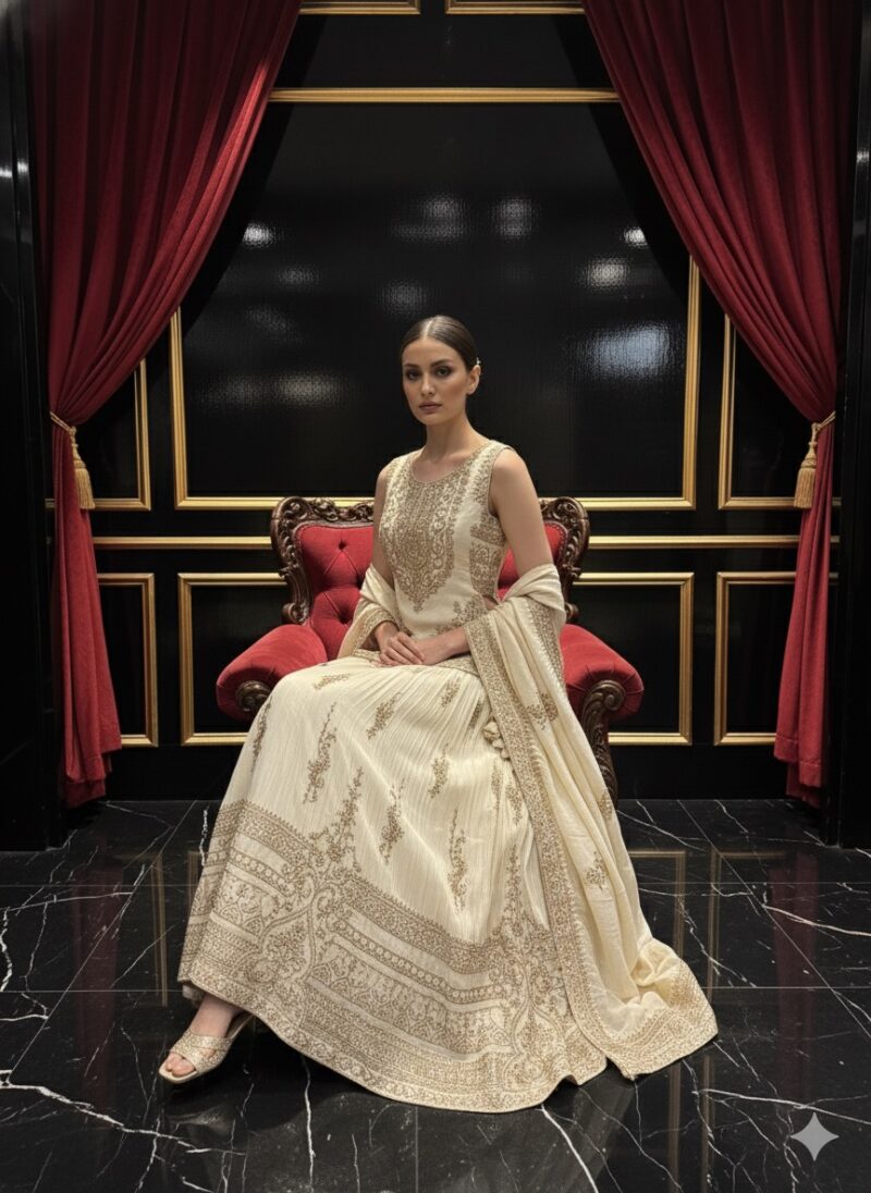 Regal Ivory Kurta Skirt Set