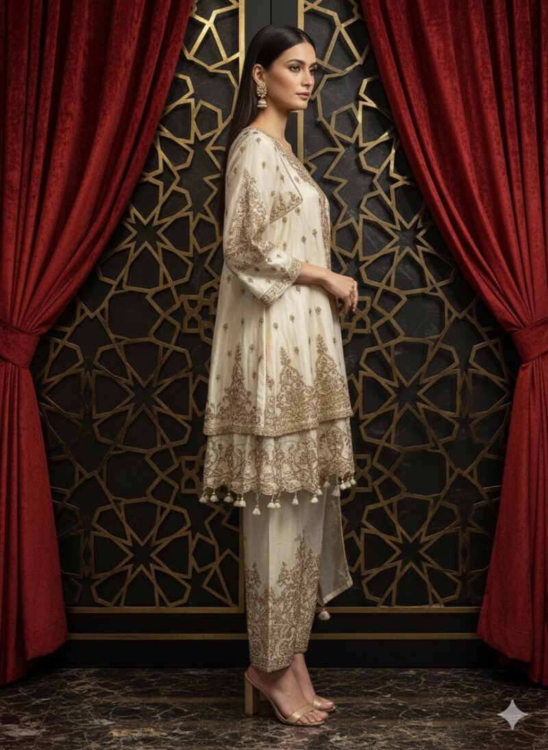Ivory Grace Embroidered Suit Set
