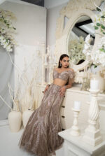 Coffee Crystal Mermaid Lehenga