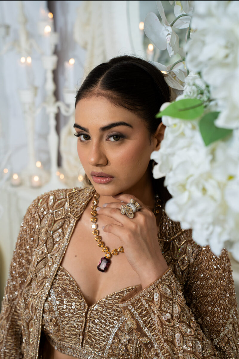 Bronze Glow Embroidered Ensemble