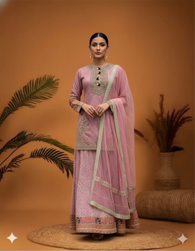 Blush Pink Sharara Set