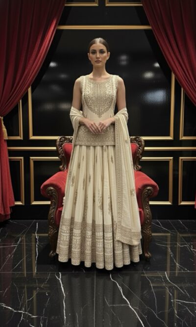 Regal Ivory Kurta Skirt Set