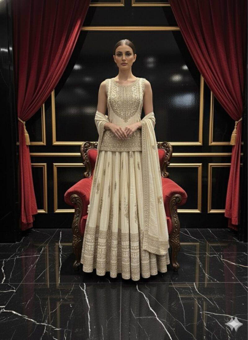Regal Ivory Kurta Skirt Set