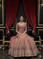 Rose Pink Royale Zardozi Lehenga