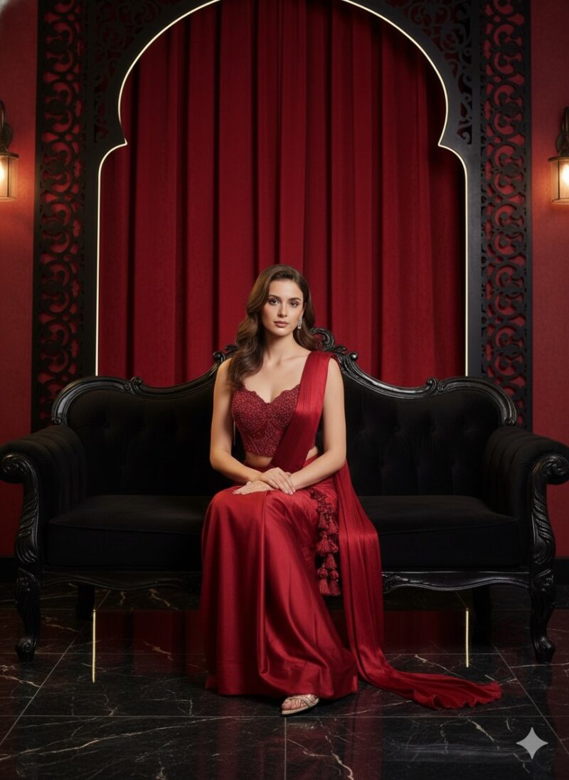 Red Empress Saree Ensemble