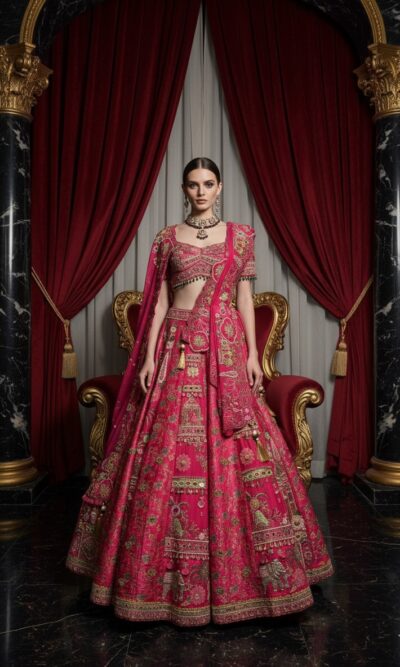 Rani Rose Zardozi Lehenga