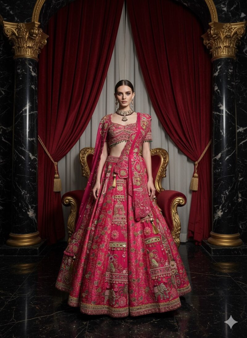Rani Rose Zardozi Lehenga