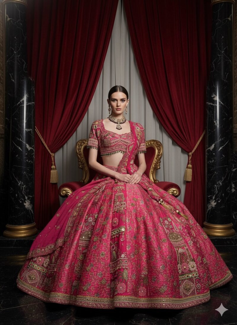 Rani Rose Zardozi Lehenga