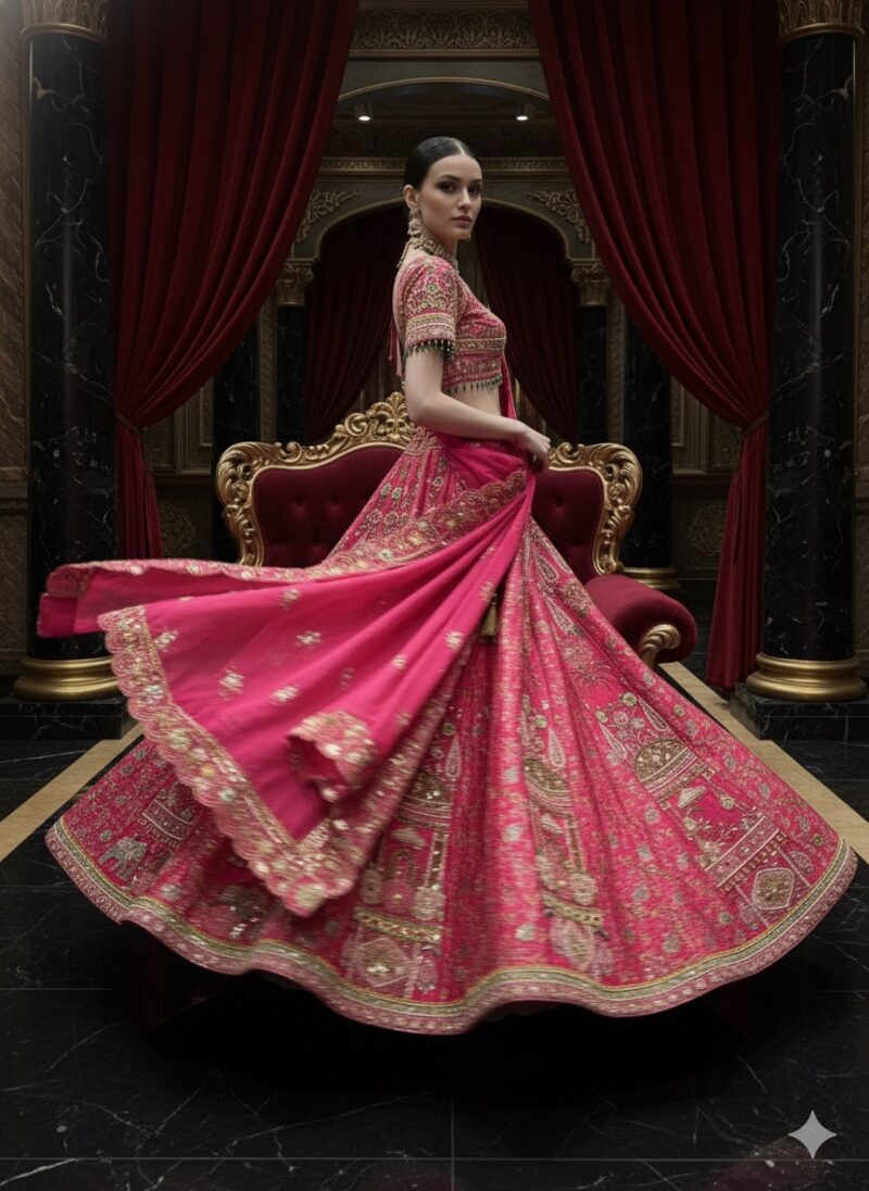 Rani Rose Zardozi Lehenga