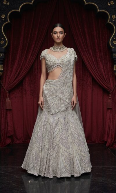 Whispering Silver Moonlight Lehenga