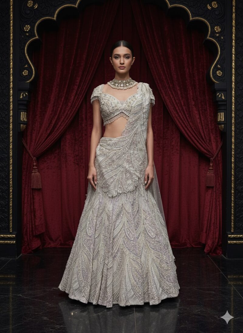 Whispering Silver Moonlight Lehenga