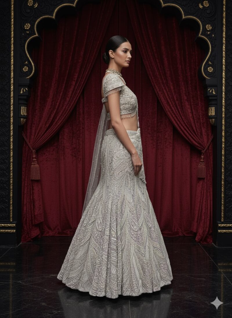 Whispering Silver Moonlight Lehenga