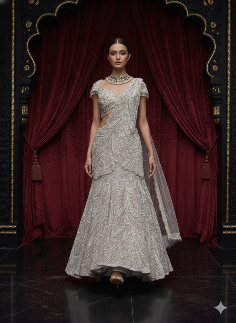 Whispering Silver Moonlight Lehenga