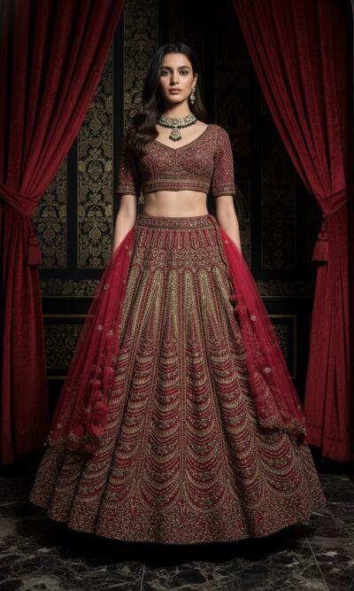 Ruby Radiance Eternal Bridal Lehenga
