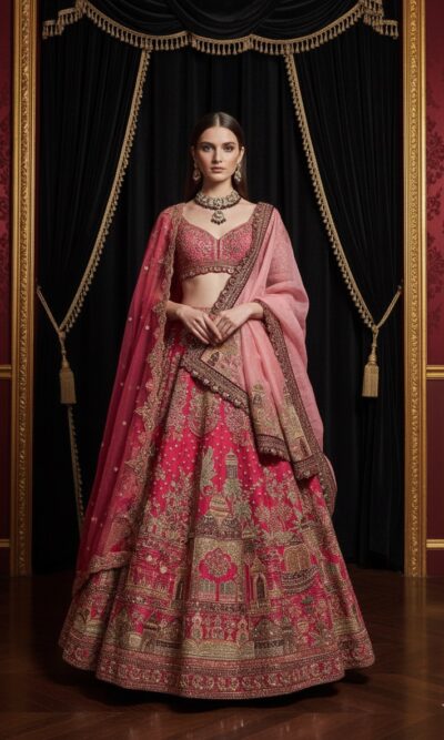 Royal Pink Majesty Bridal Lehenga