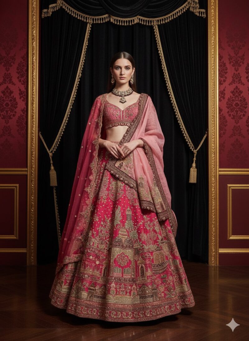 Royal Pink Majesty Bridal Lehenga