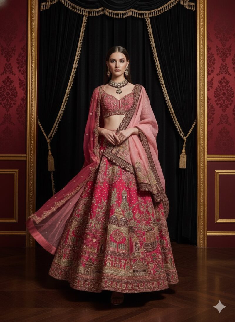 Royal Pink Majesty Bridal Lehenga