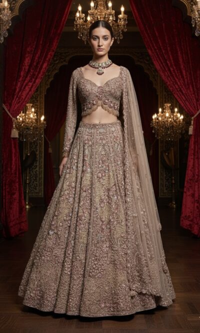 Antique Rose Designer Lehenga