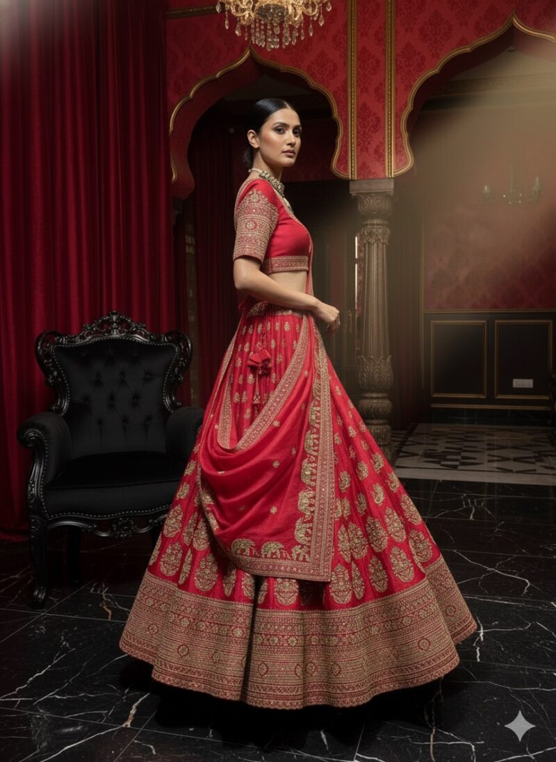 Royal Crimson Bridal Lehenga