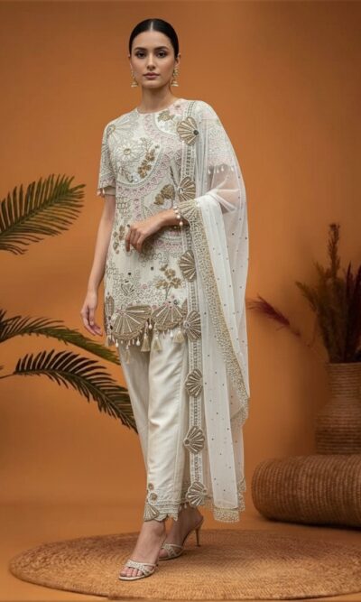 Ivory Bloom Embroidered Suit
