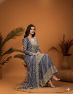 Indigo Printed Sharara Suit Set