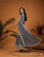 Indigo Printed Sharara Suit Set