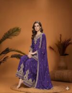 Amethyst Gold Handwork Sharara Suit