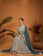 Regal Sage Kurta Skirt Set