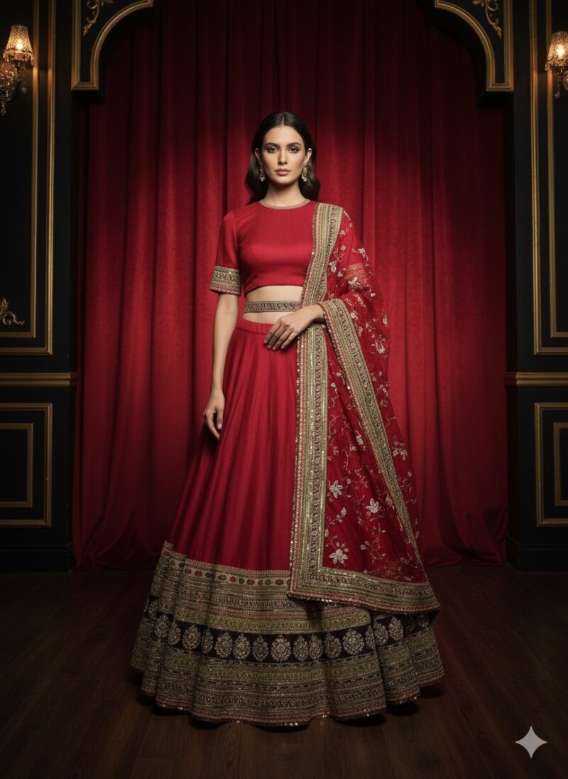 Royal Scarlet Heritage Lehenga