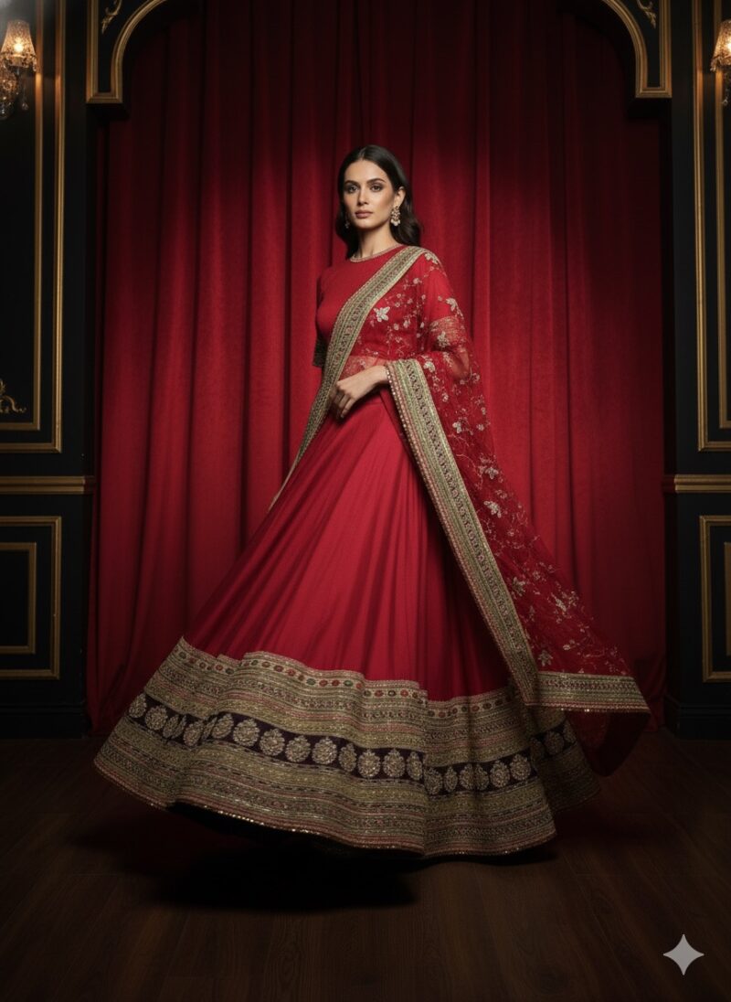 Royal Scarlet Heritage Lehenga