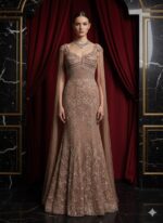 Rose Gold Crystal Embellished Gown