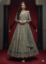 Teal Majesty Anarkali Ensemble