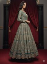 Teal Majesty Anarkali Ensemble