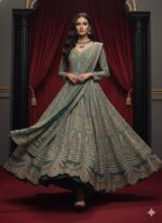 Teal Majesty Anarkali Ensemble