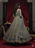 Teal Majesty Anarkali Ensemble