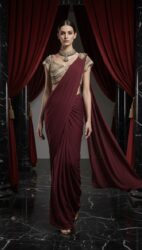 Wine Regal Drape Saree
