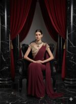 Wine Regal Drape Saree