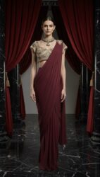 Wine Regal Drape Saree