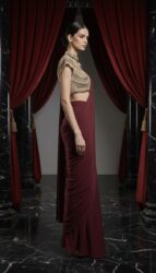 Wine Regal Drape Saree